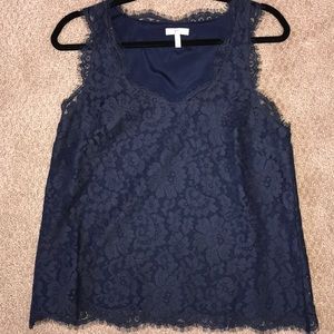 Joie Navy Lace sleeveless top